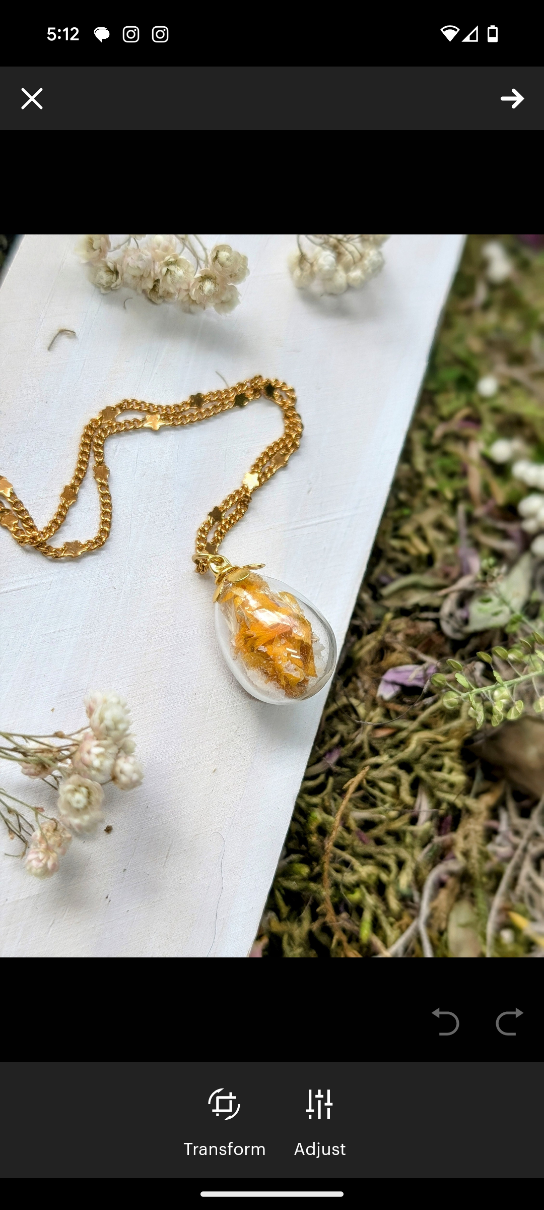 Unique Handcrafted Floral Necklace with Sunflower Wildflowers and Quartz