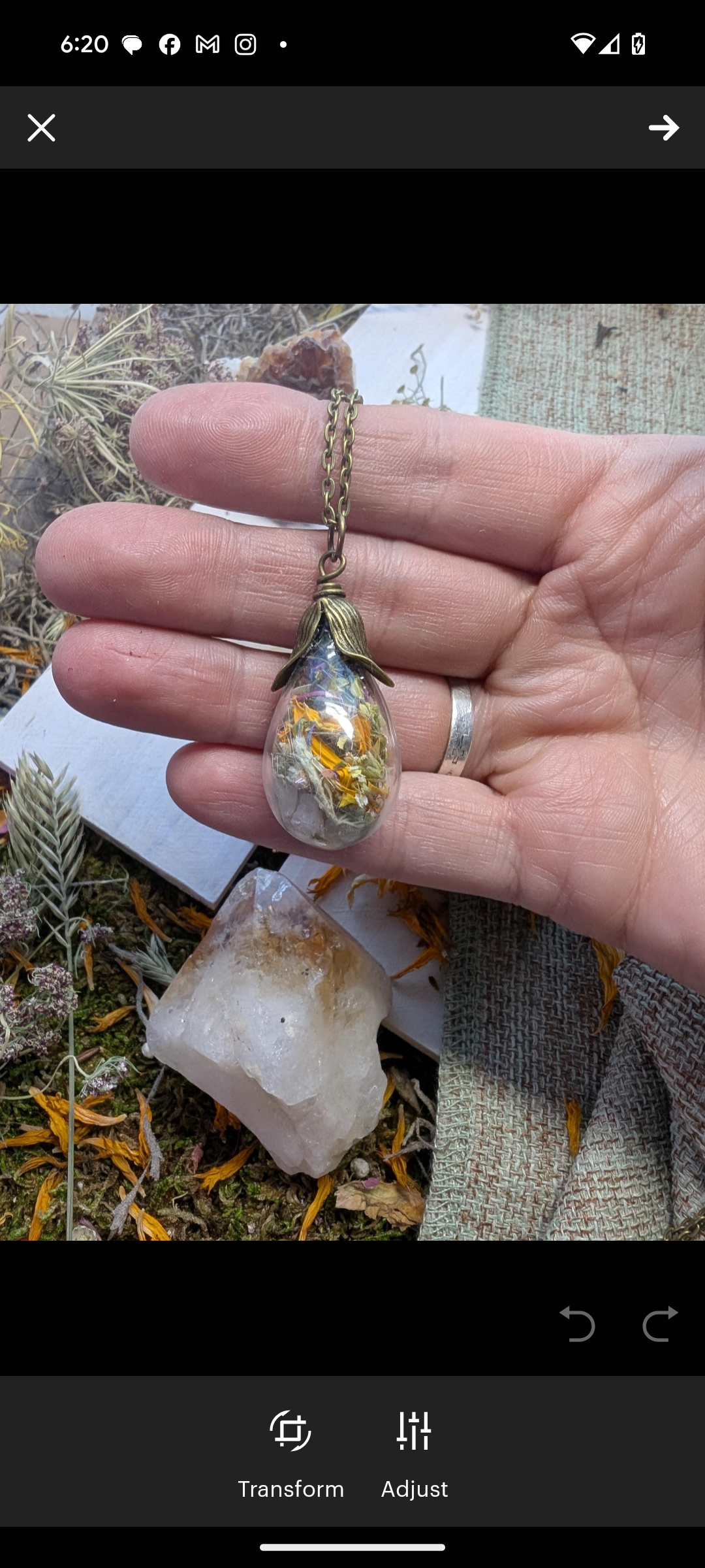 Unique Handcrafted Large Medicine Woman Floral Necklace with Quartz and Colorado Wildflowers