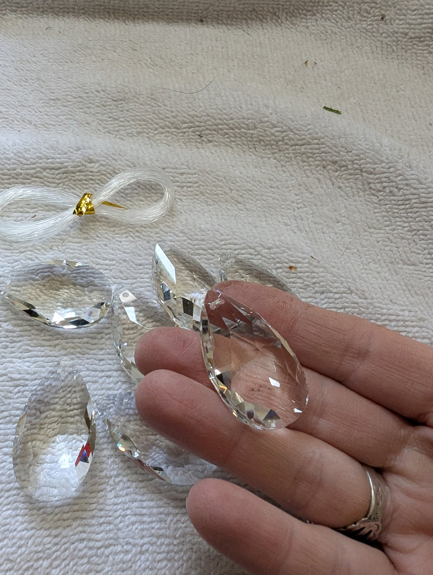 Set of 10 Chandelier Teardrop Prisms