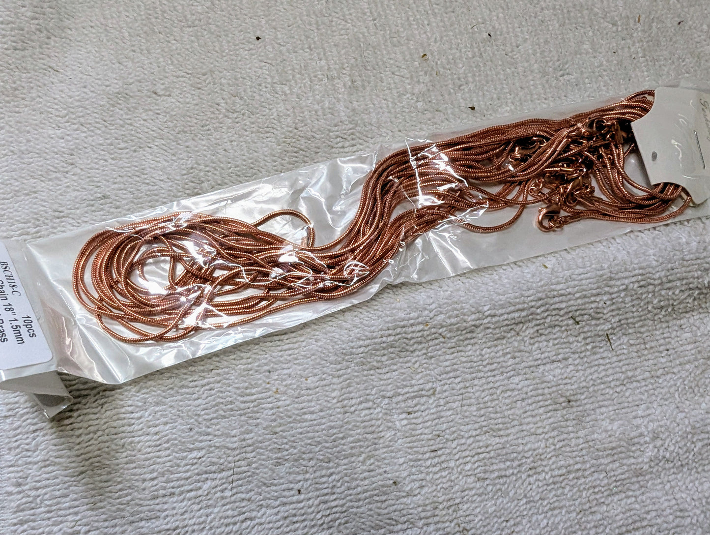 18" Copper Snake Chain, 10 pieces