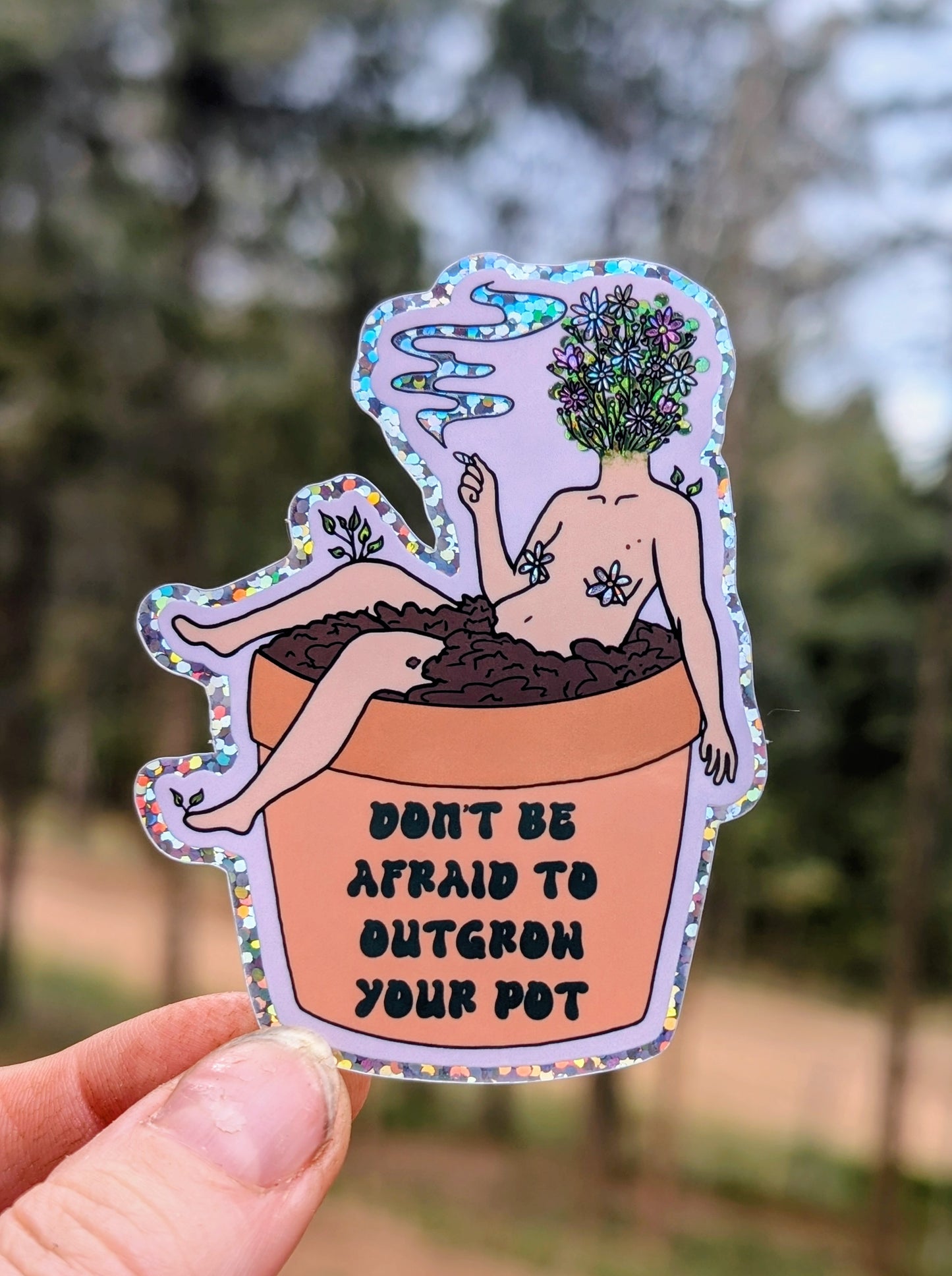 Outgrow Your Pot Feminist Vinyl Sticker