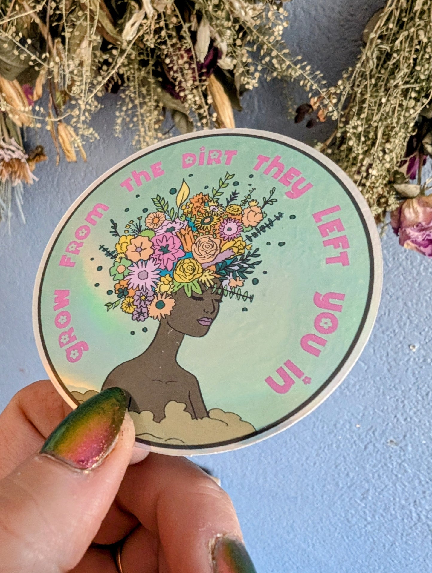 Floral Goddess Vinyl Sticker