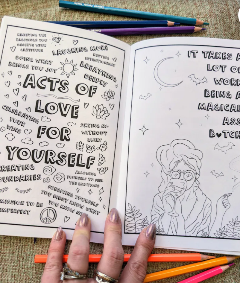 Badass Woman Feminist Coloring Book and Sticker Gift Pack