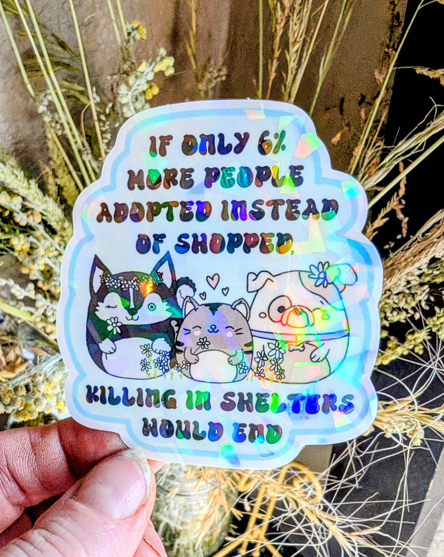 Adopt Don't Shop Feminist Vinyl Sticker