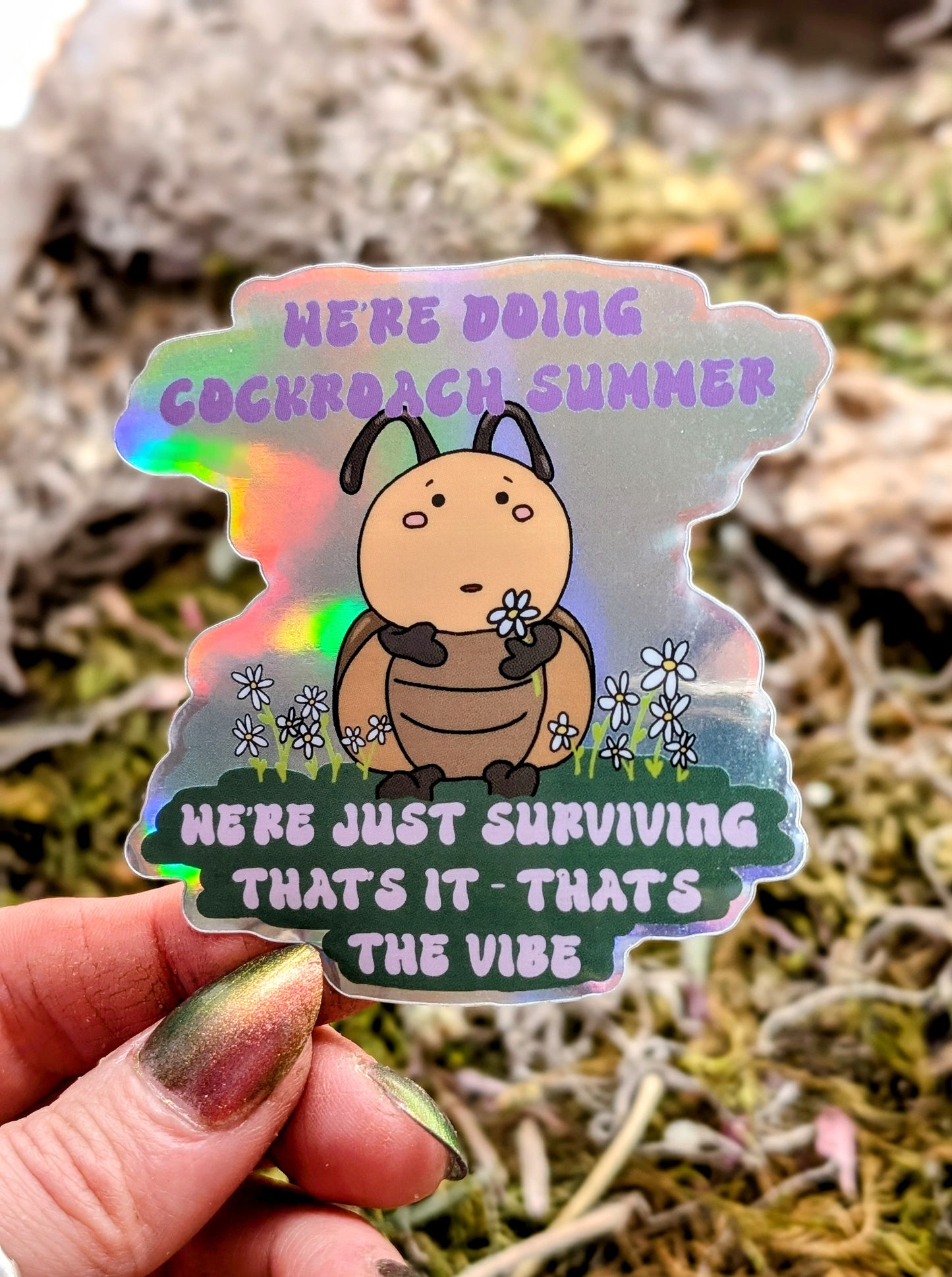 Feminist Feral Cockroach Vinyl Sticker