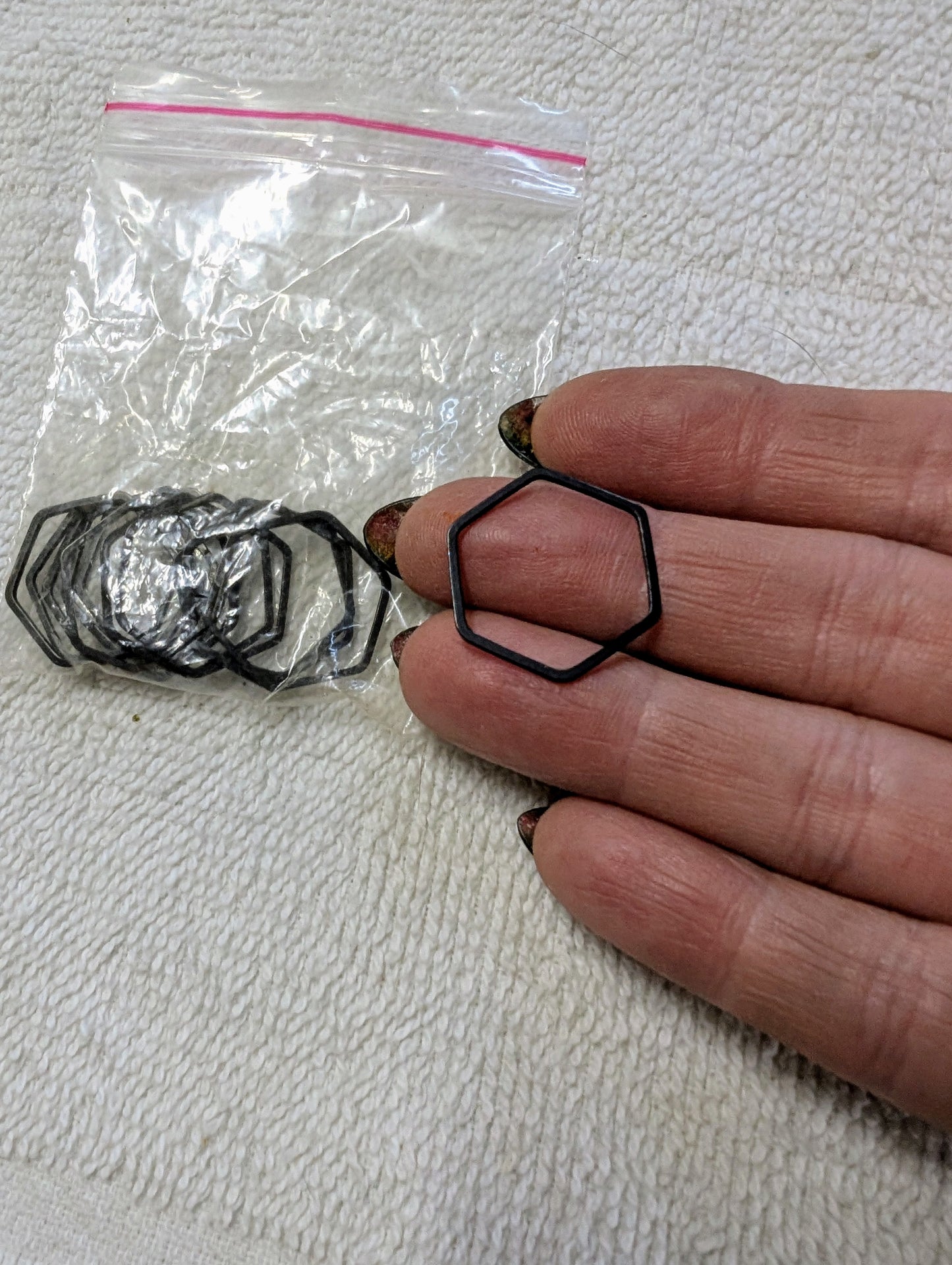 Black Plated Stainless Steel Hexagon Open Bezels