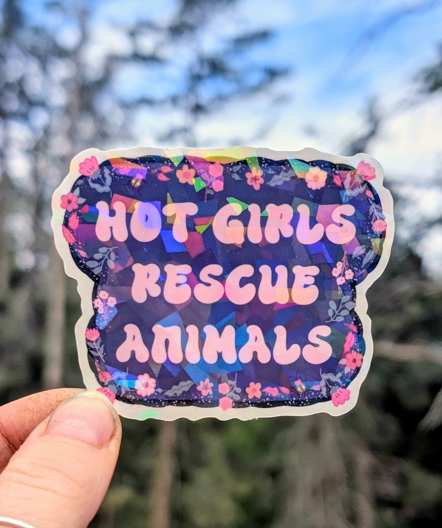 Rescue Animal Feminist Vinyl Sticker