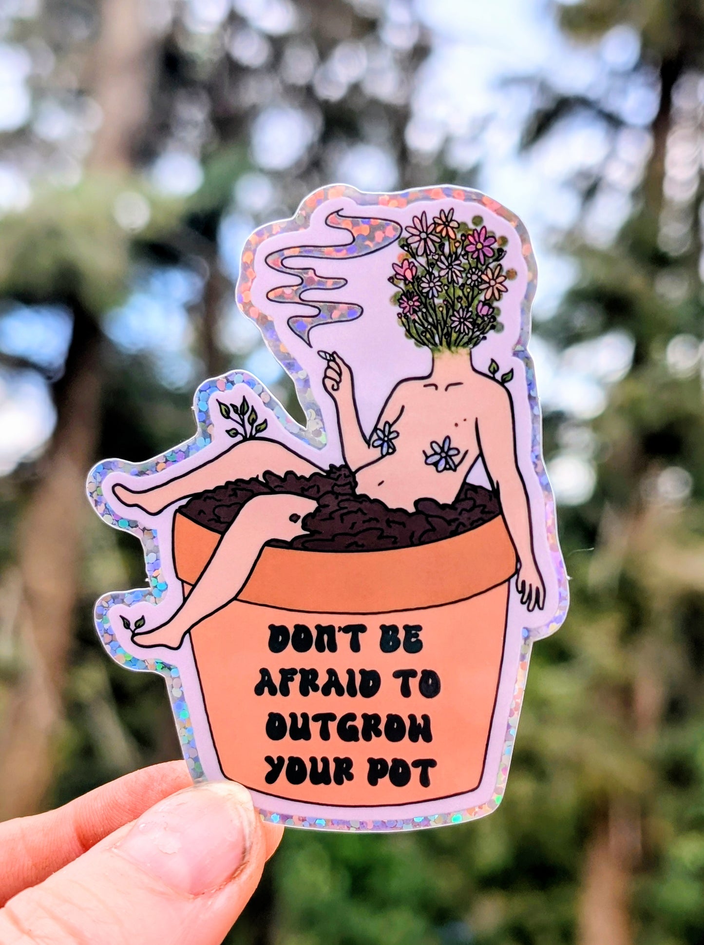 Outgrow Your Pot Feminist Vinyl Sticker