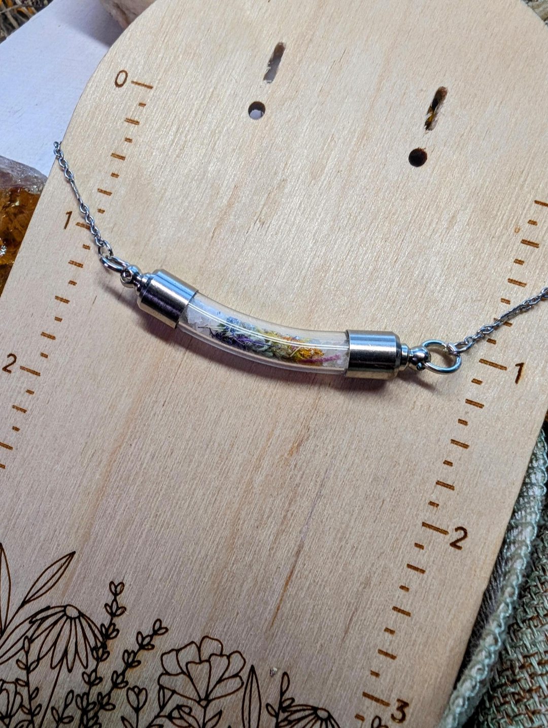 Unique Handcrafted Medicine Woman Floral Necklace with Quartz and Colorado Wildflowers