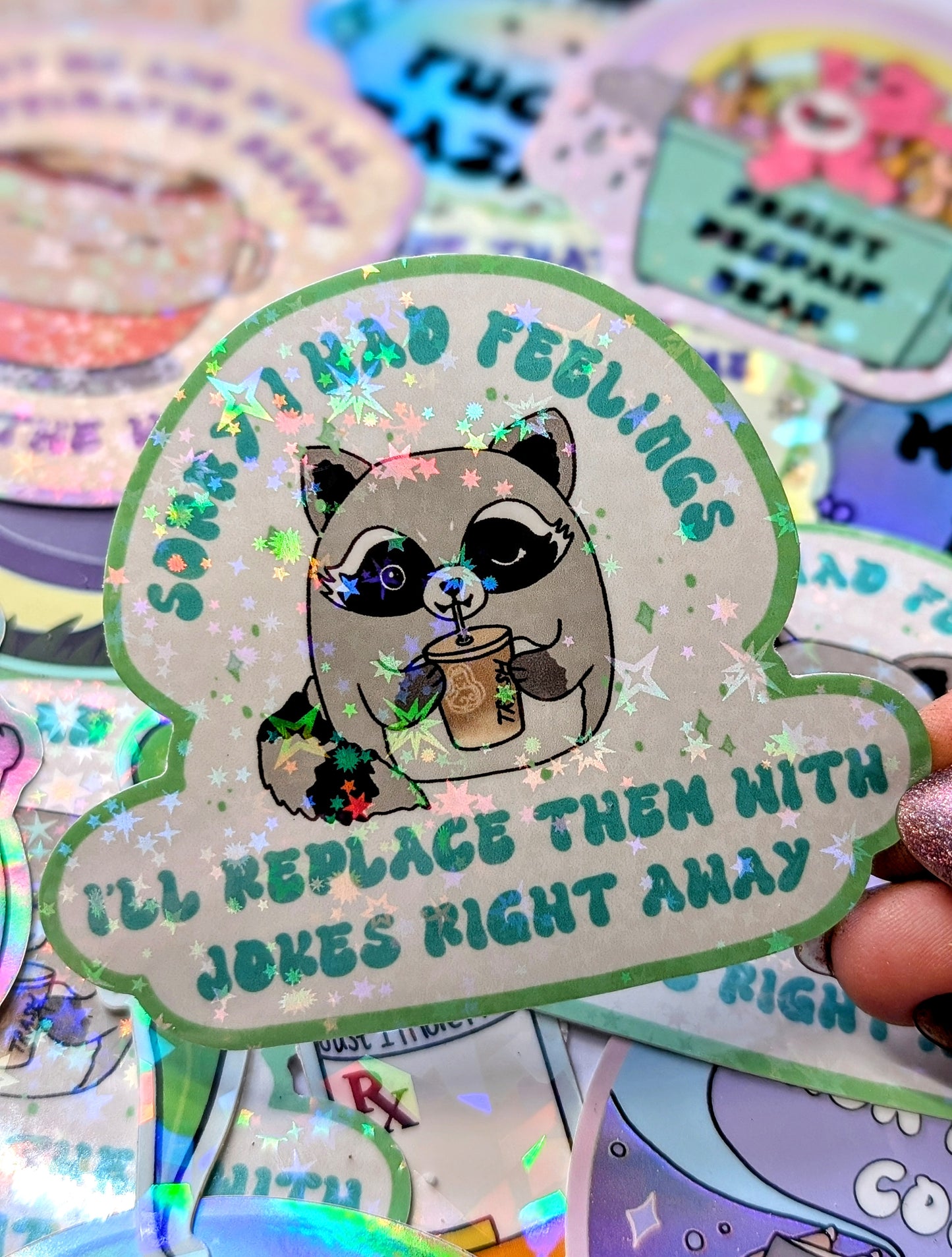 Feral Iced Coffee Feminist Vinyl Sticker