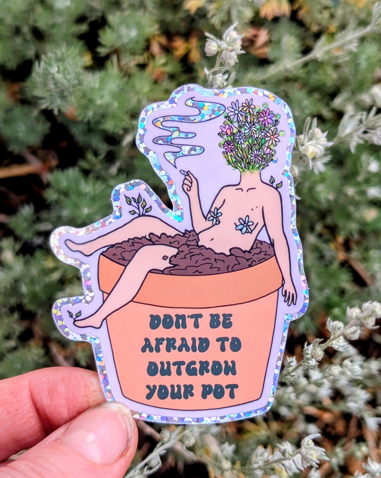 Outgrow Your Pot Feminist Vinyl Sticker