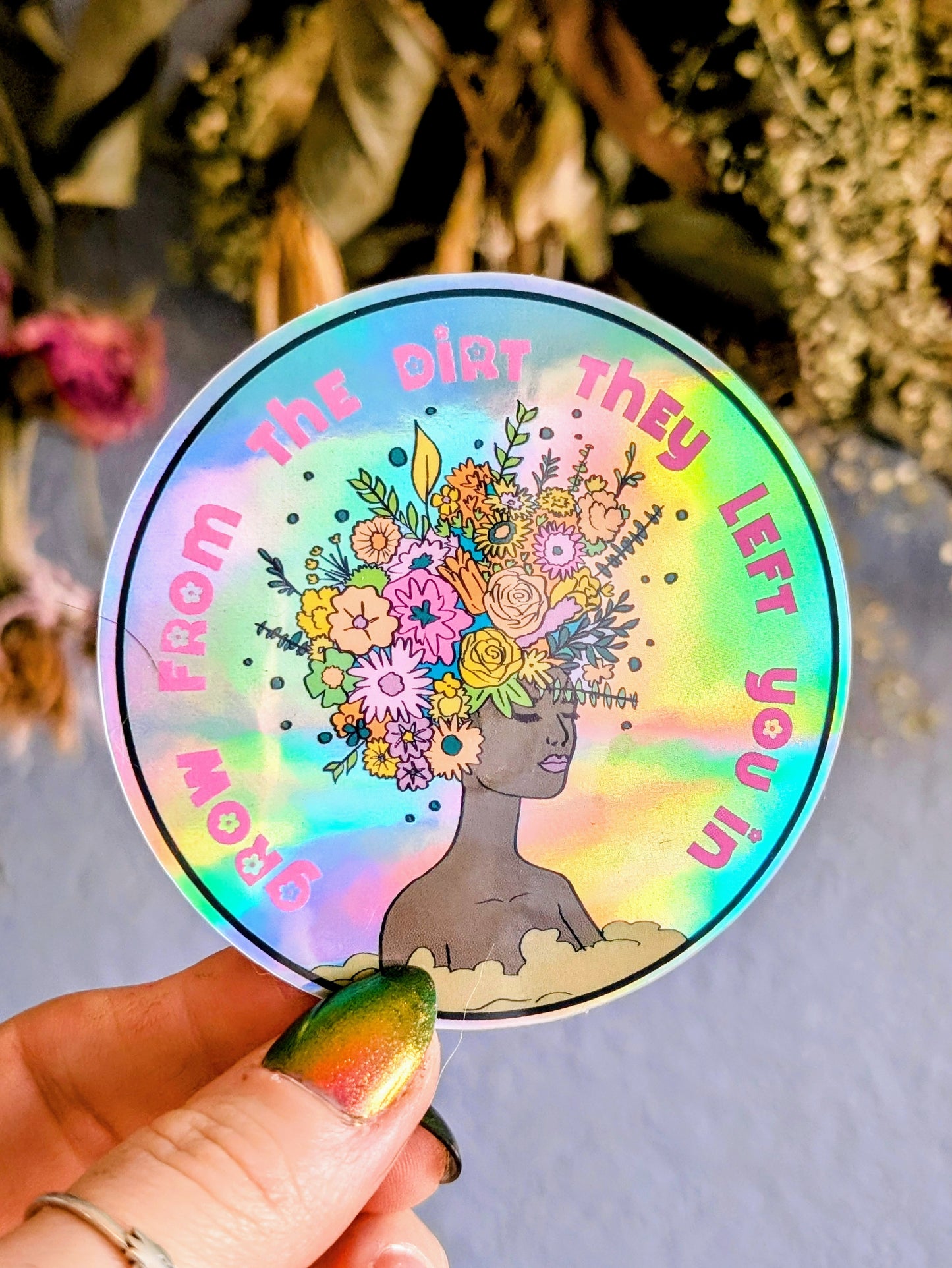 Floral Goddess Vinyl Sticker