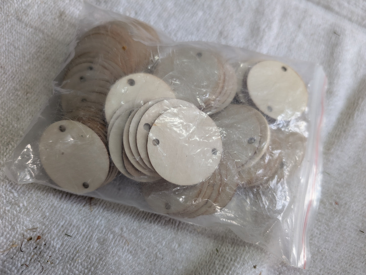 1" wood circles with holes