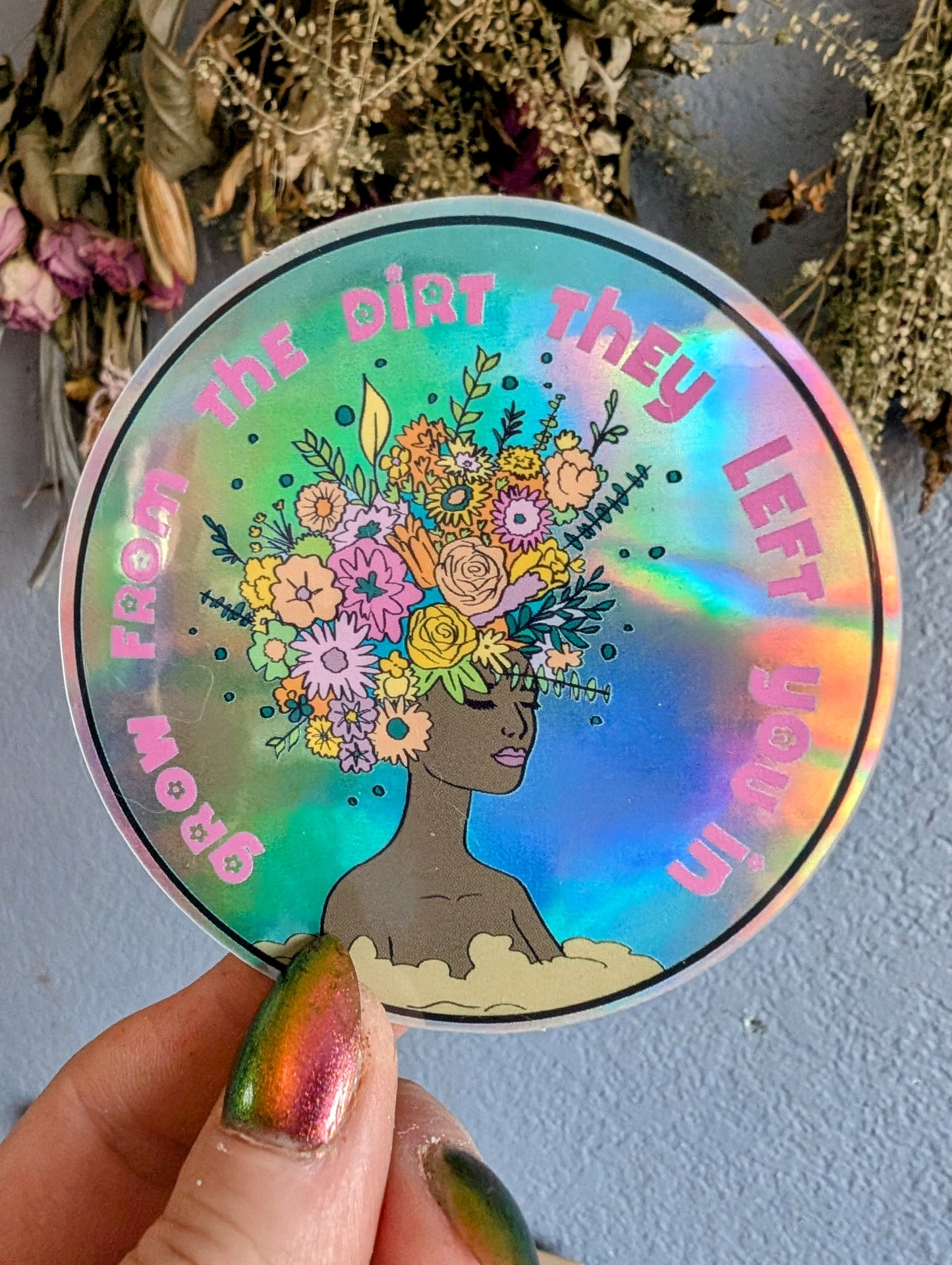 Floral Goddess Vinyl Sticker