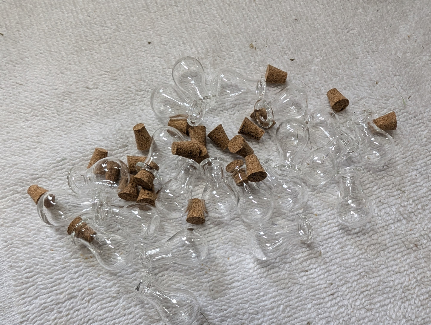 Tiny Glass Bottles and Cork Stoppers
