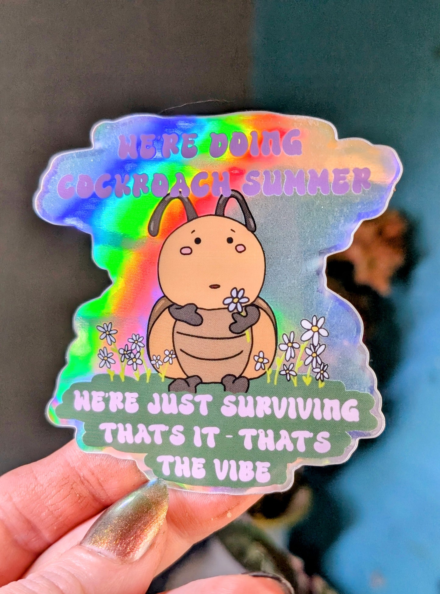 Feminist Feral Cockroach Vinyl Sticker