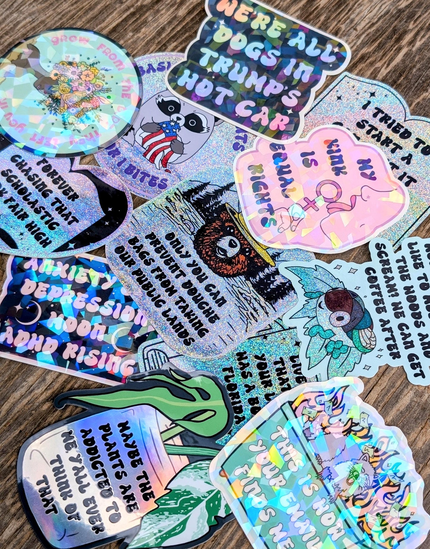 Inspirational Nature Lover Glitter Vinyl Sticker, Smash the Patriarchy