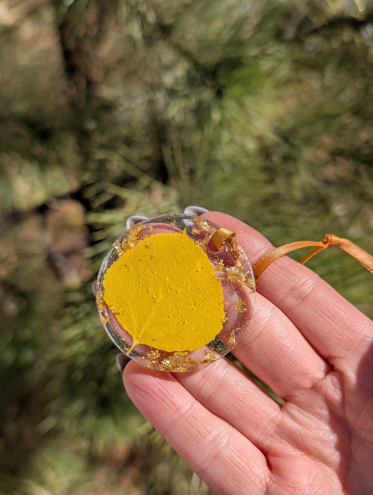 Handmade Holiday Ornament, Aspen Leaf, Rustic Keepsake, Colorado Gift