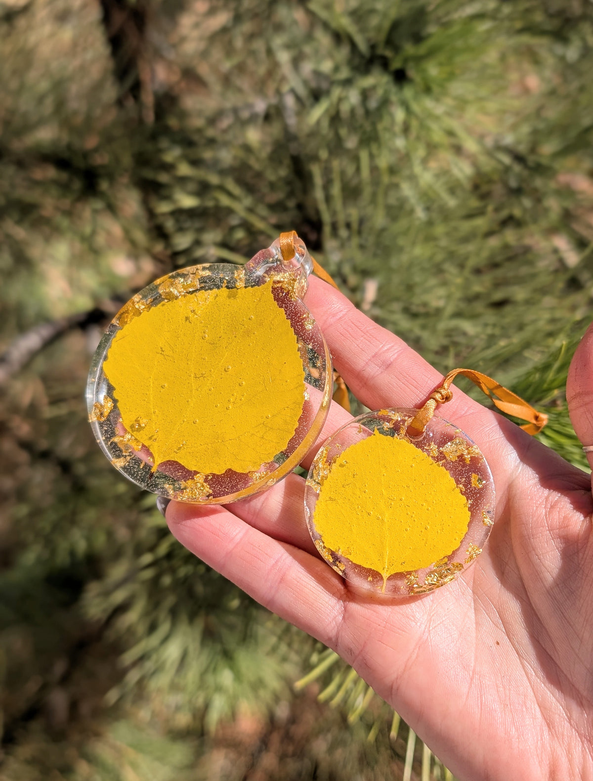 Handmade Holiday Ornament, Aspen Leaf, Rustic Keepsake, Colorado Gift