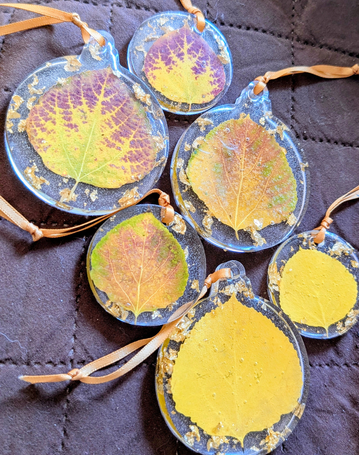 Handmade Holiday Ornament, Aspen Leaf, Rustic Keepsake, Colorado Gift