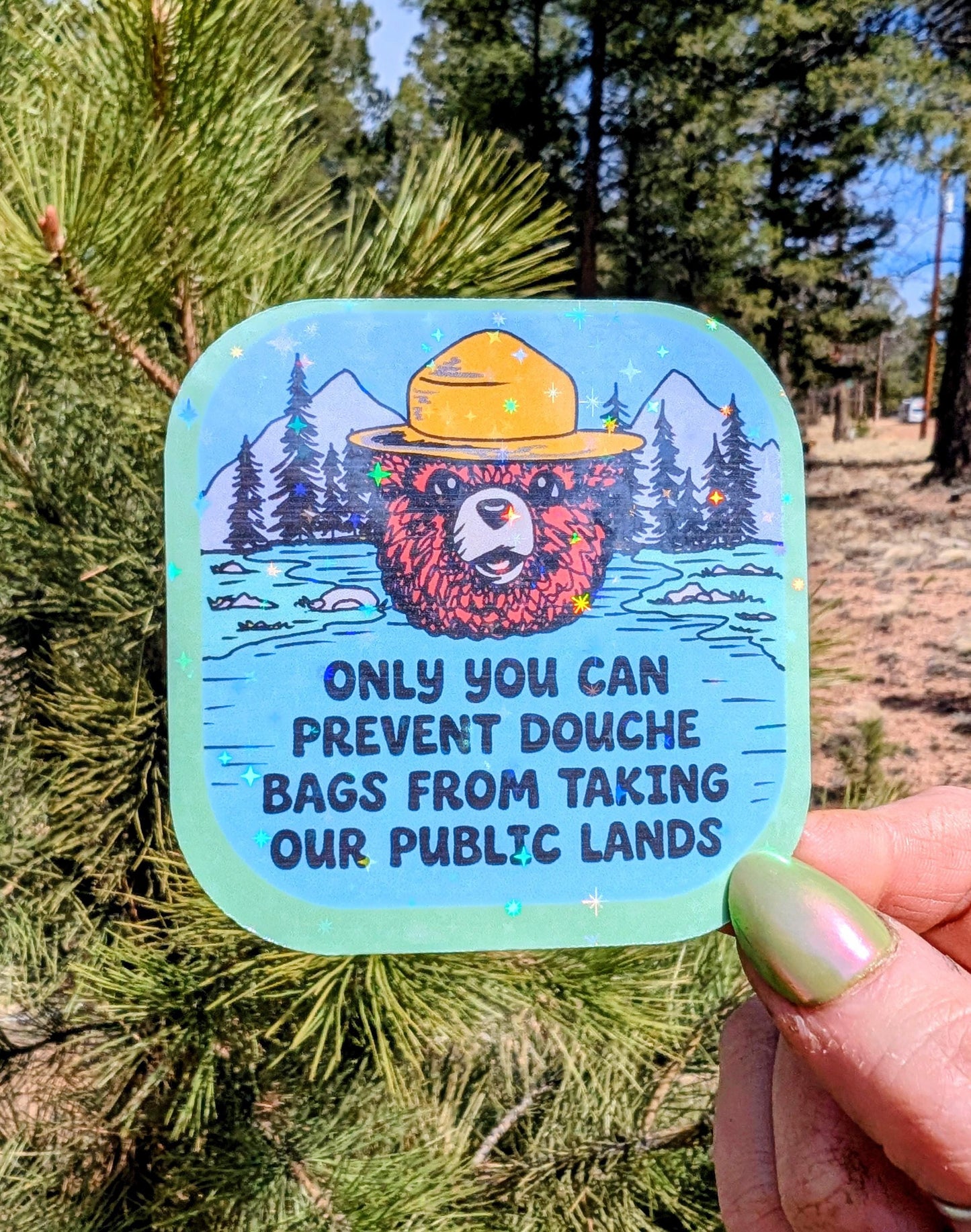 Inspirational Nature Lover Glitter Vinyl Sticker, Smash the Patriarchy