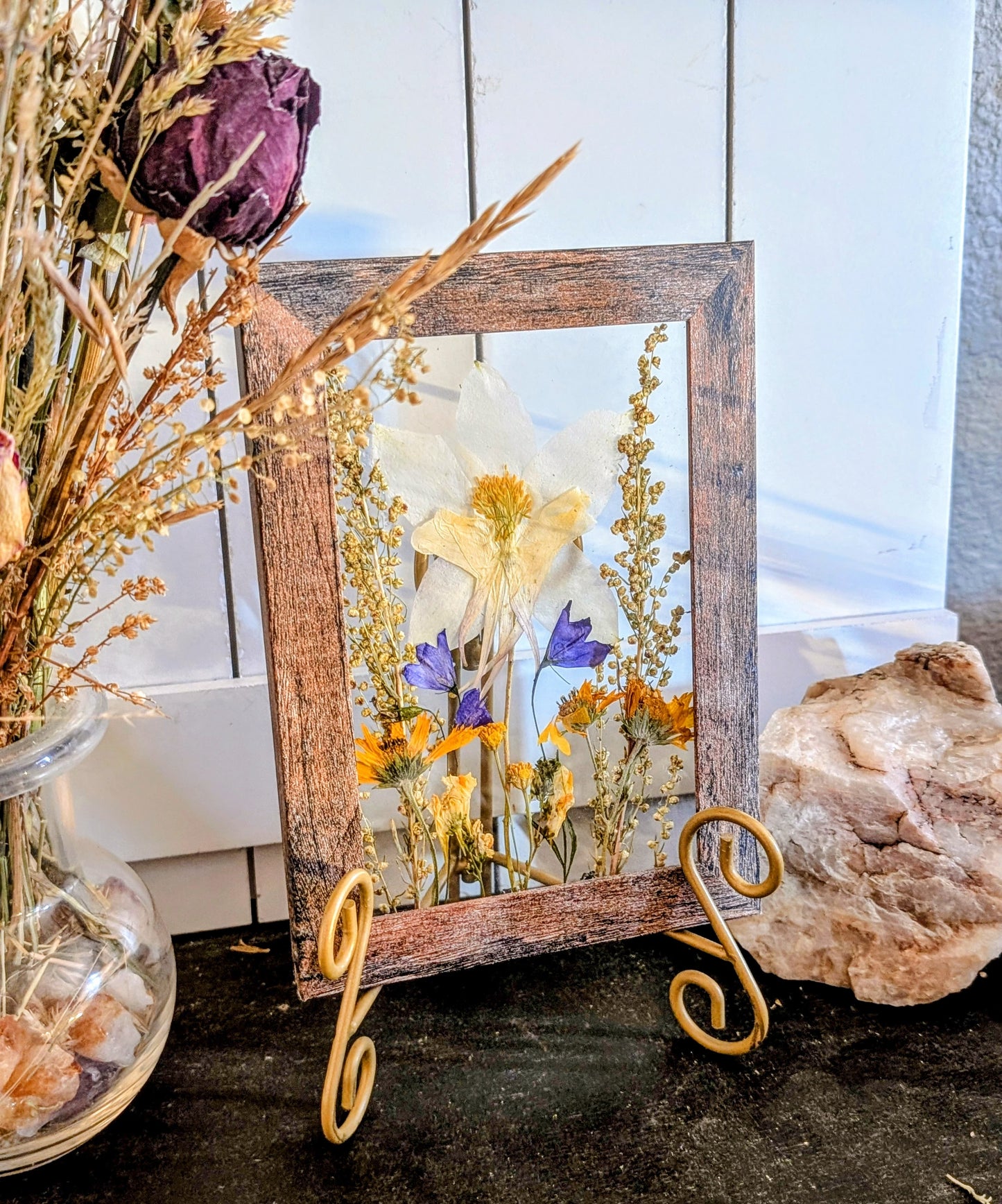 Custom Colorado Wildflower Window Framed Floral Artwork