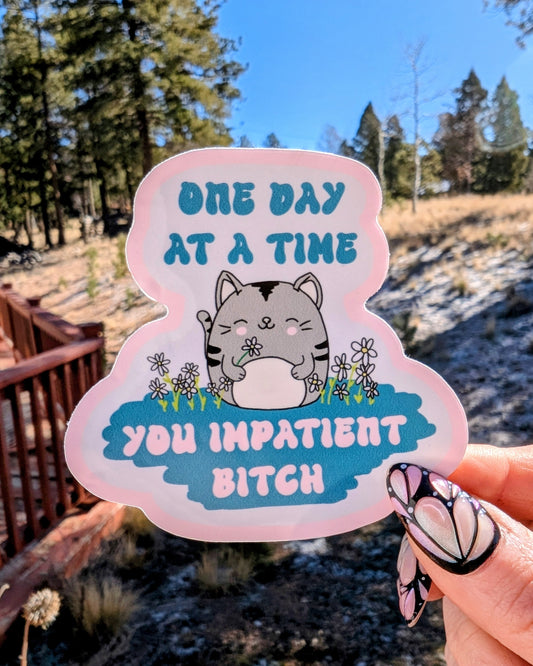 One Day At a Time Feminist Vinyl Sticker