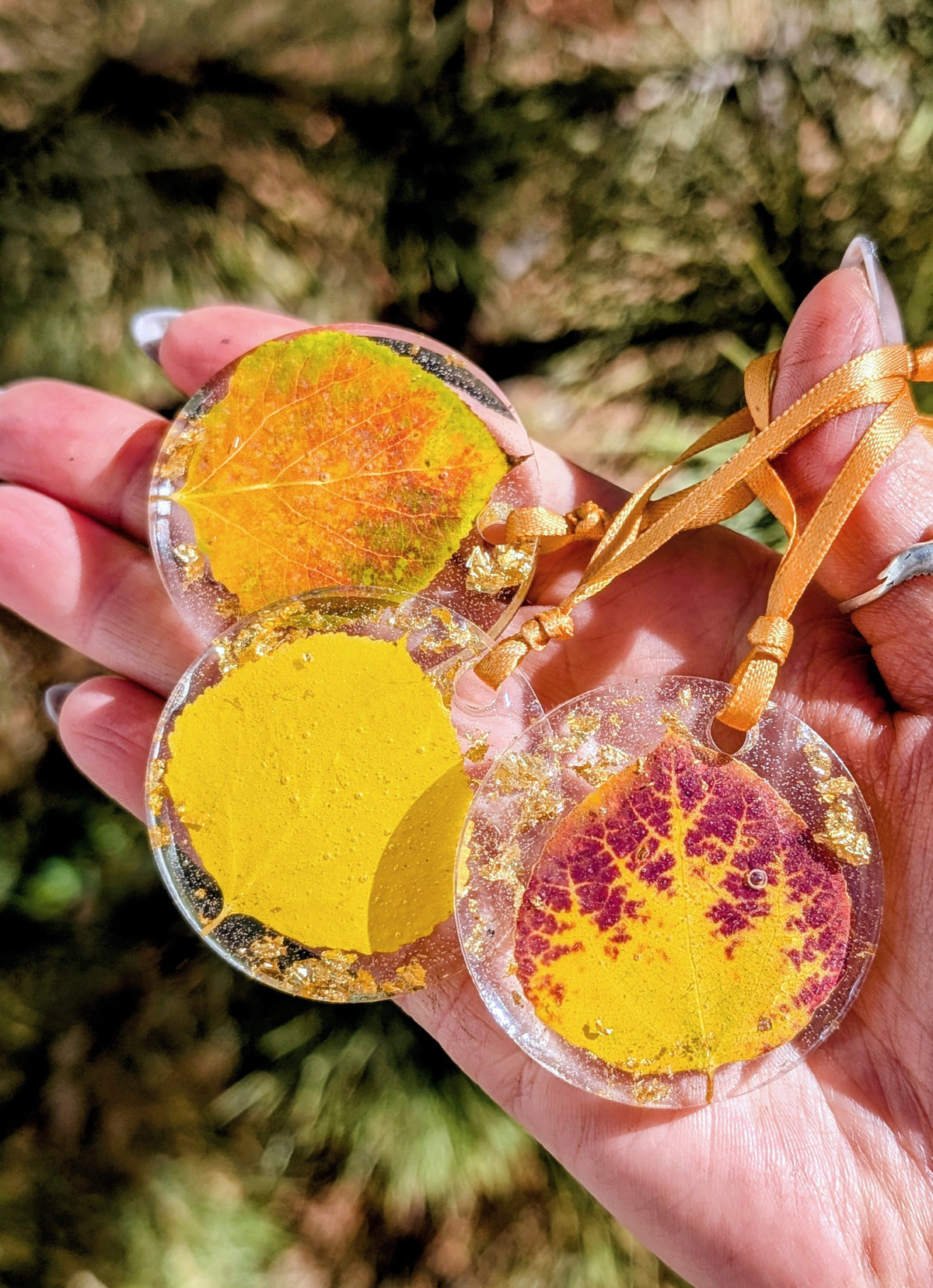 Handmade Holiday Ornament, Aspen Leaf, Rustic Keepsake, Colorado Gift