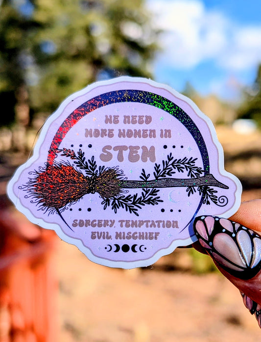 Witchy STEM Inspirational Feminist Vinyl Sticker