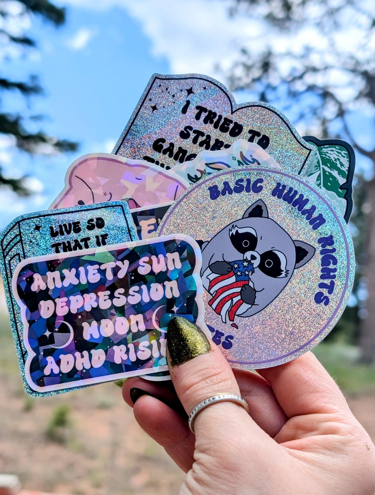 Inspirational Nature Lover Glitter Vinyl Sticker, Smash the Patriarchy