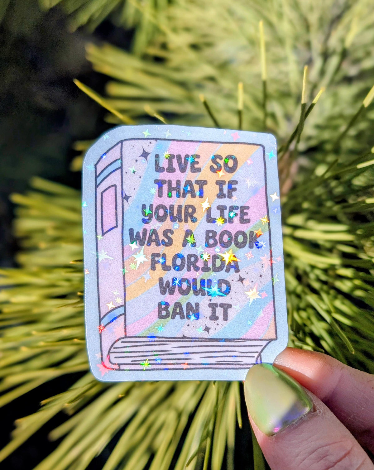 Inspirational Book Lover Glitter Vinyl Sticker, Smash the Patriarchy