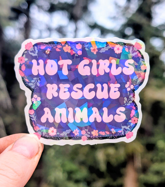 Rescue Animal Feminist Vinyl Sticker