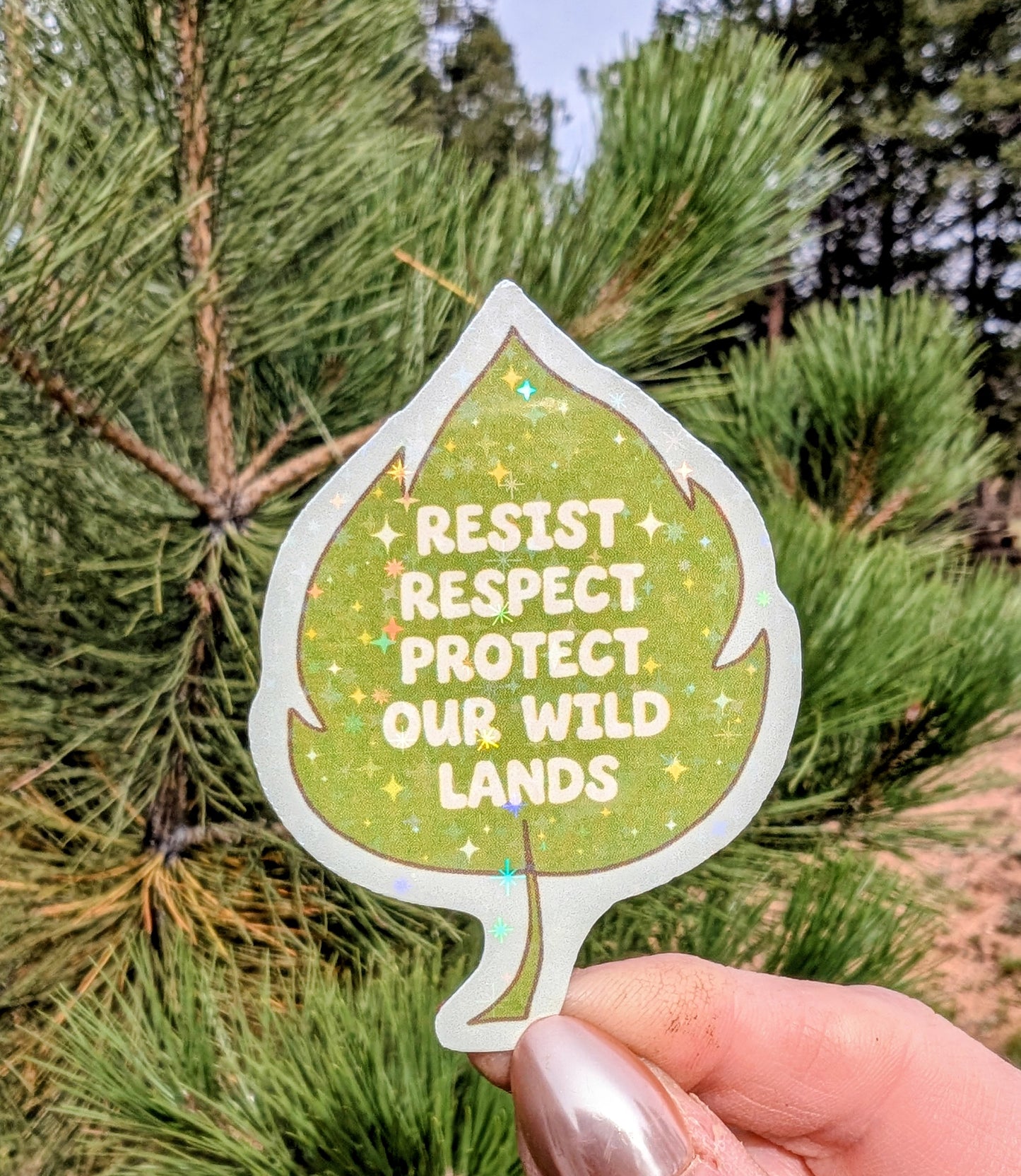 Support Wildland Firefighters, Climate Change, Protect Our Public Lands Glitter Vinyl Sticker