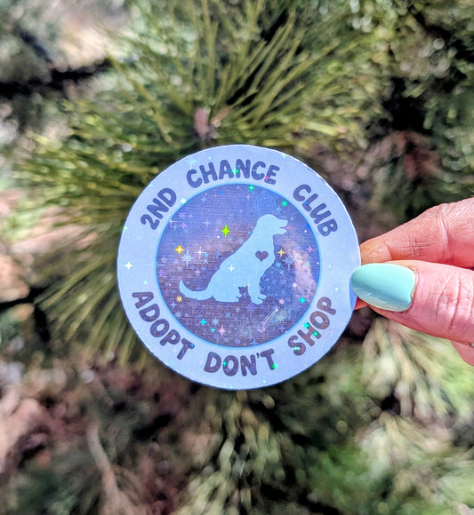 Holographic Vinyl Sticker, Adopt Don't Shop, Foster Animal Fundraiser, All Proceeds Go To Vet Care