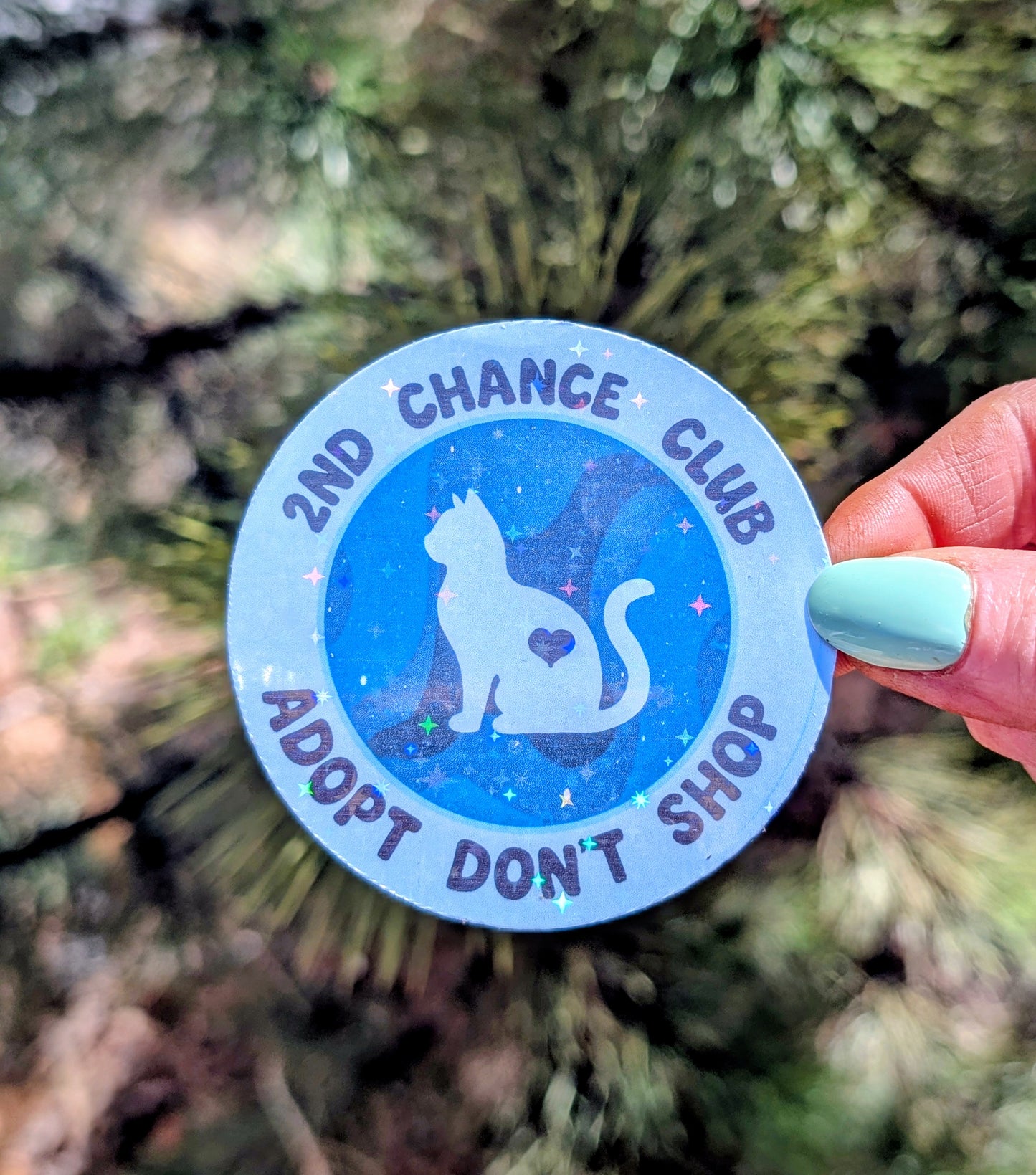 Holographic Vinyl Sticker, Adopt Don't Shop, Foster Animal Fundraiser, All Proceeds Go To Vet Care