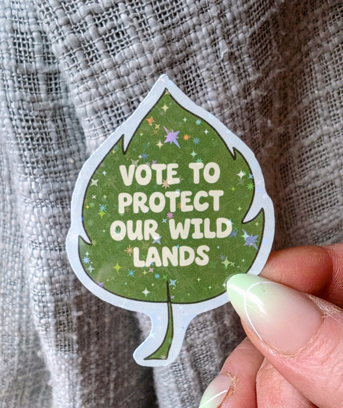 Support Wildland Firefighters, Climate Change, Protect Our Public Lands Glitter Vinyl Sticker