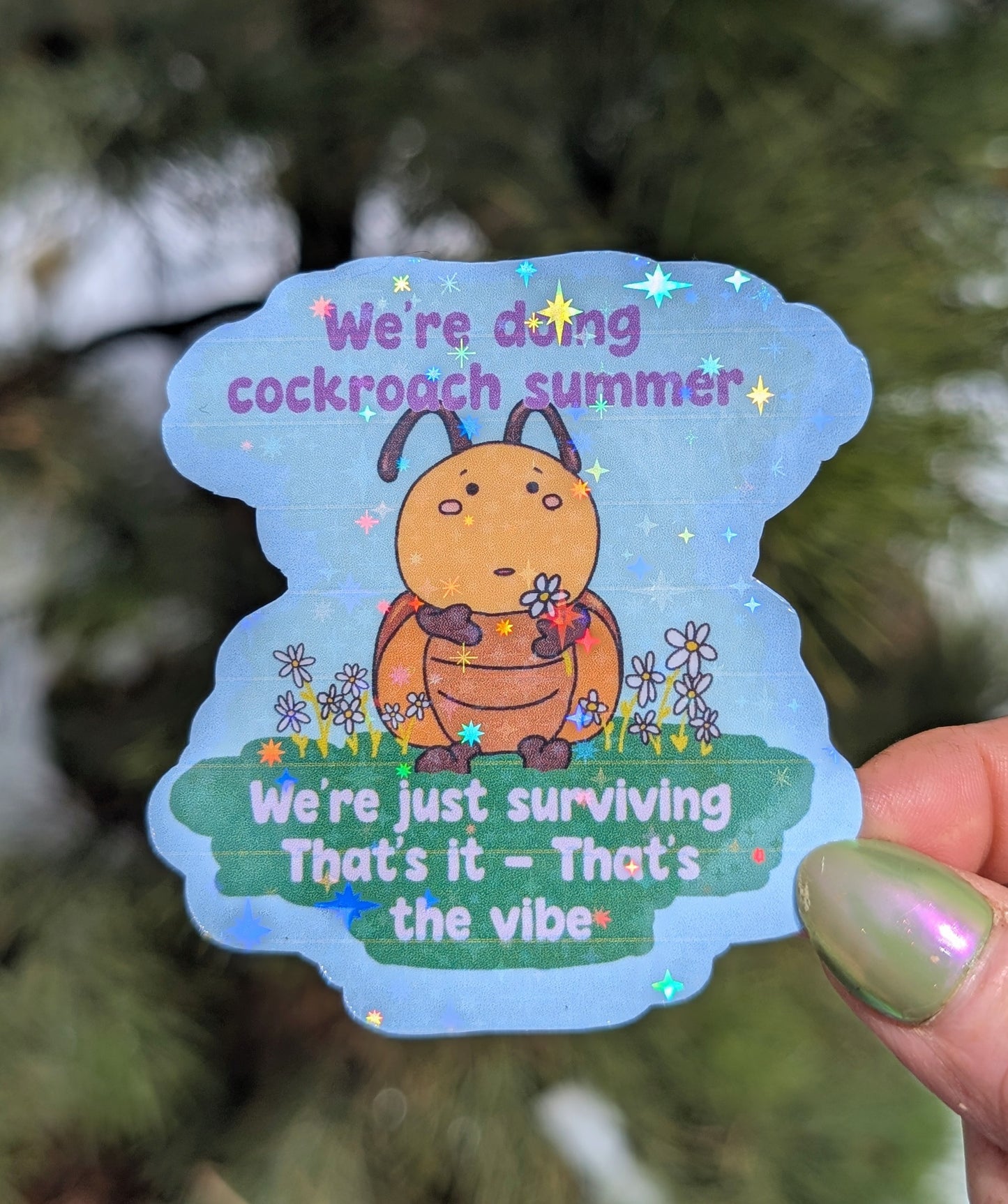 Feminist Feral Cockroach Vinyl Sticker