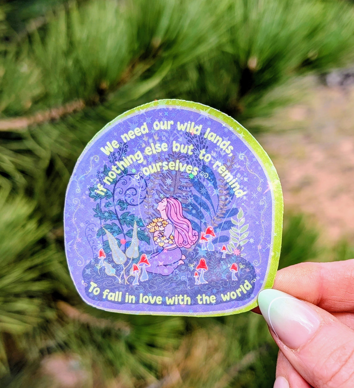 Support Wildland Firefighters, Climate Change, Protect Our Public Lands Glitter Vinyl Sticker, Wild Woman