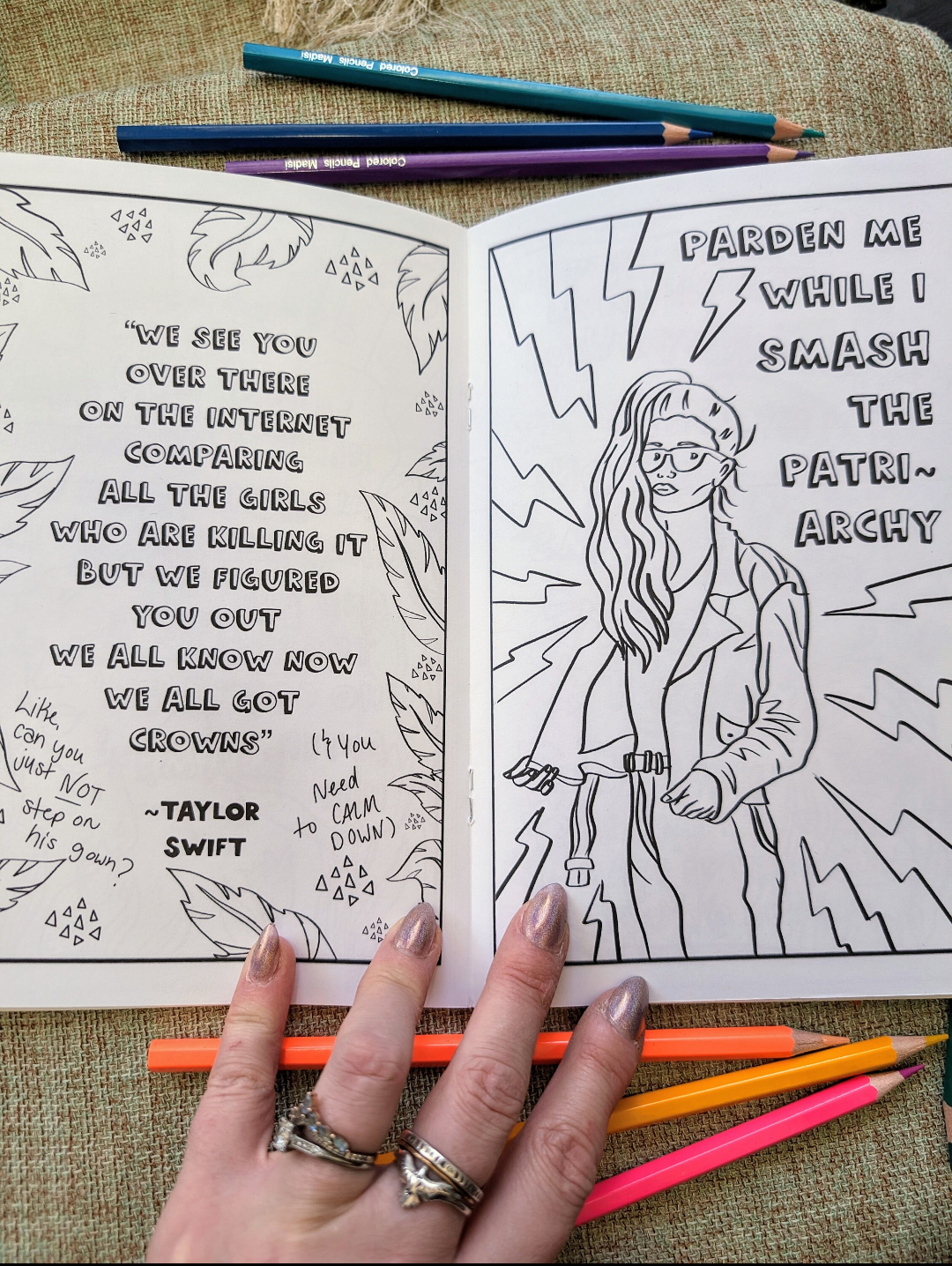 Empowering Mini Coloring Book for Women with Feminist Themes