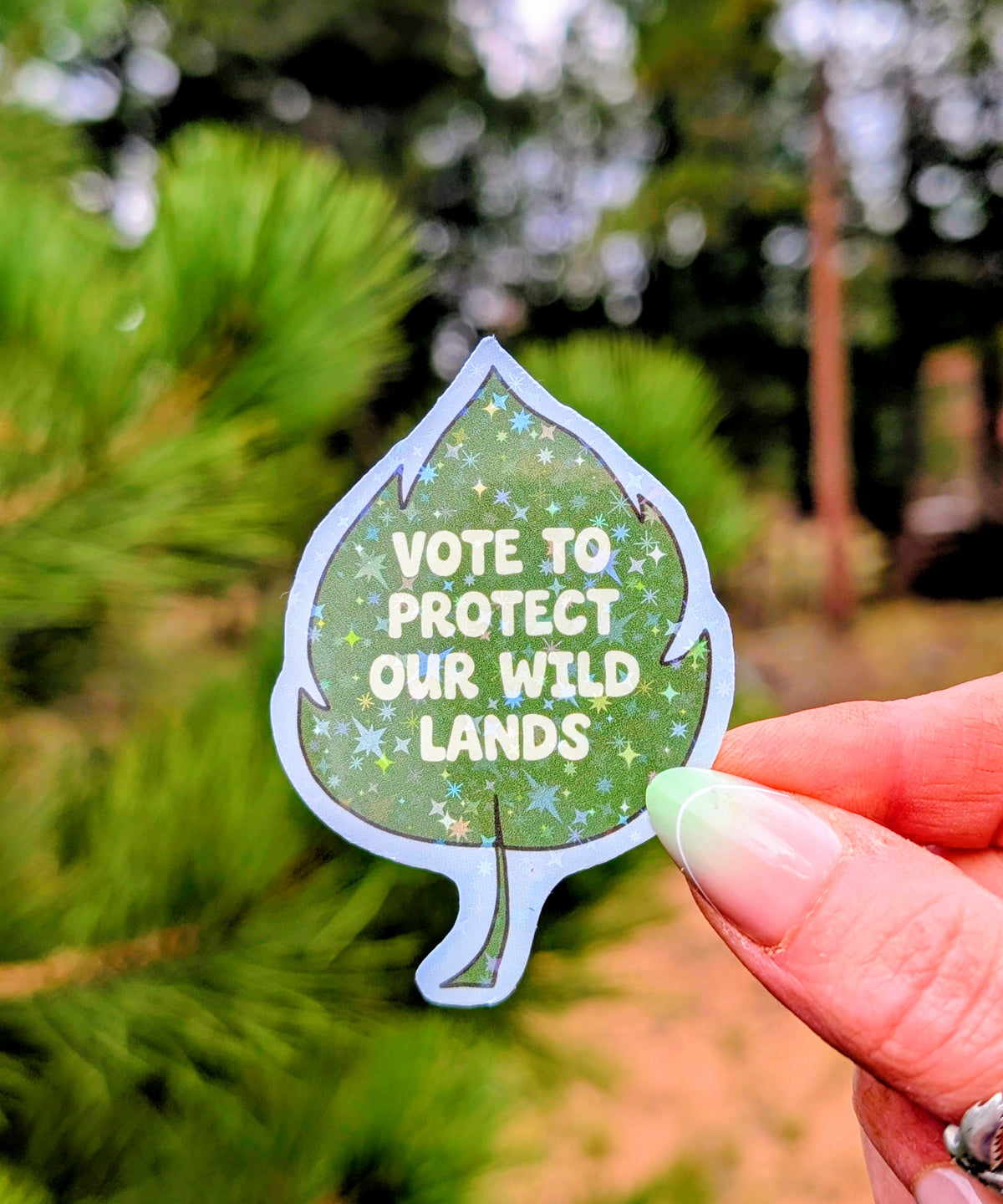 Support Wildland Firefighters, Climate Change, Protect Our Public Lands Glitter Vinyl Sticker