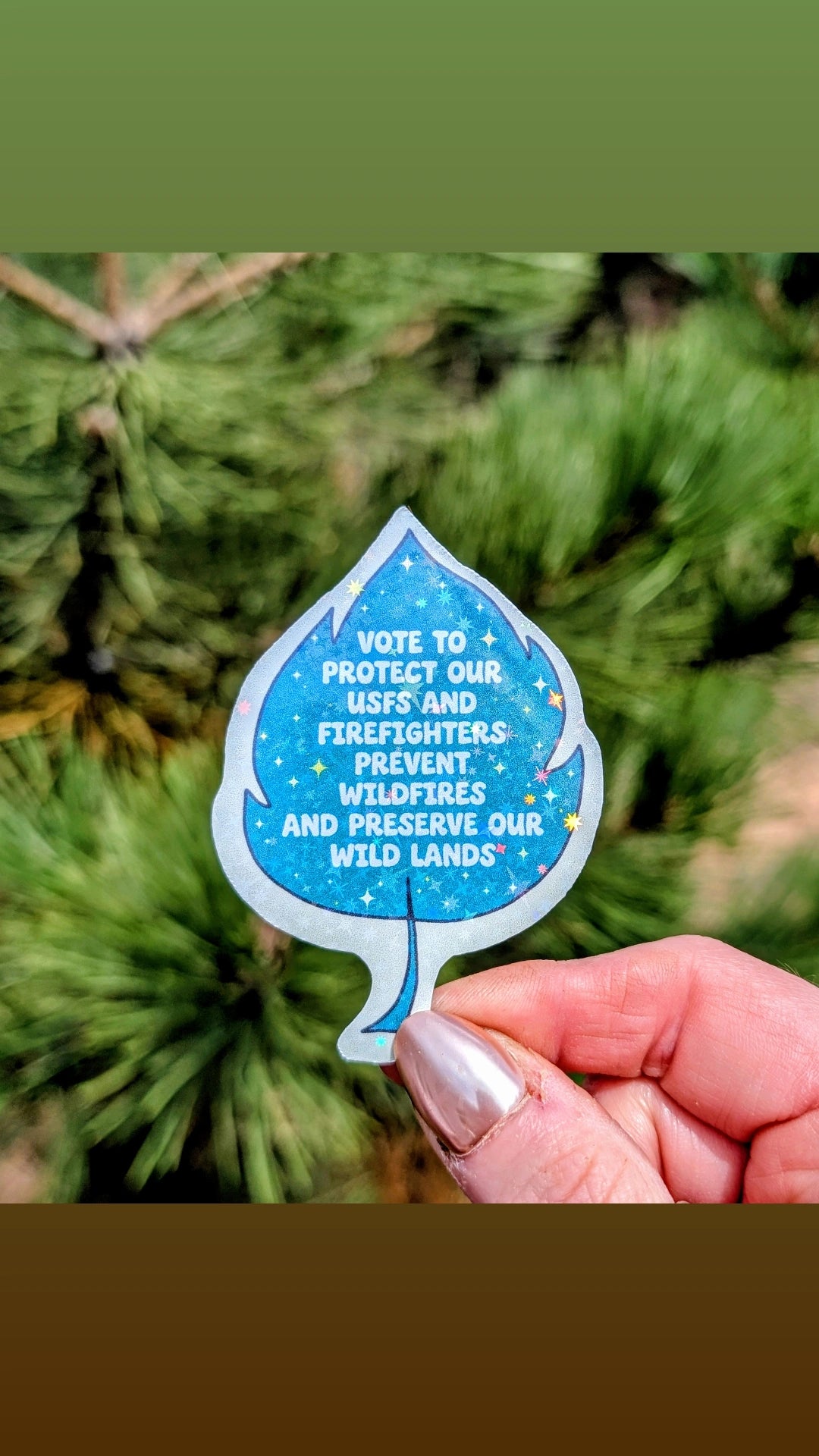 Support Wildland Firefighters, Climate Change, Protect Our Public Lands Glitter Vinyl Sticker