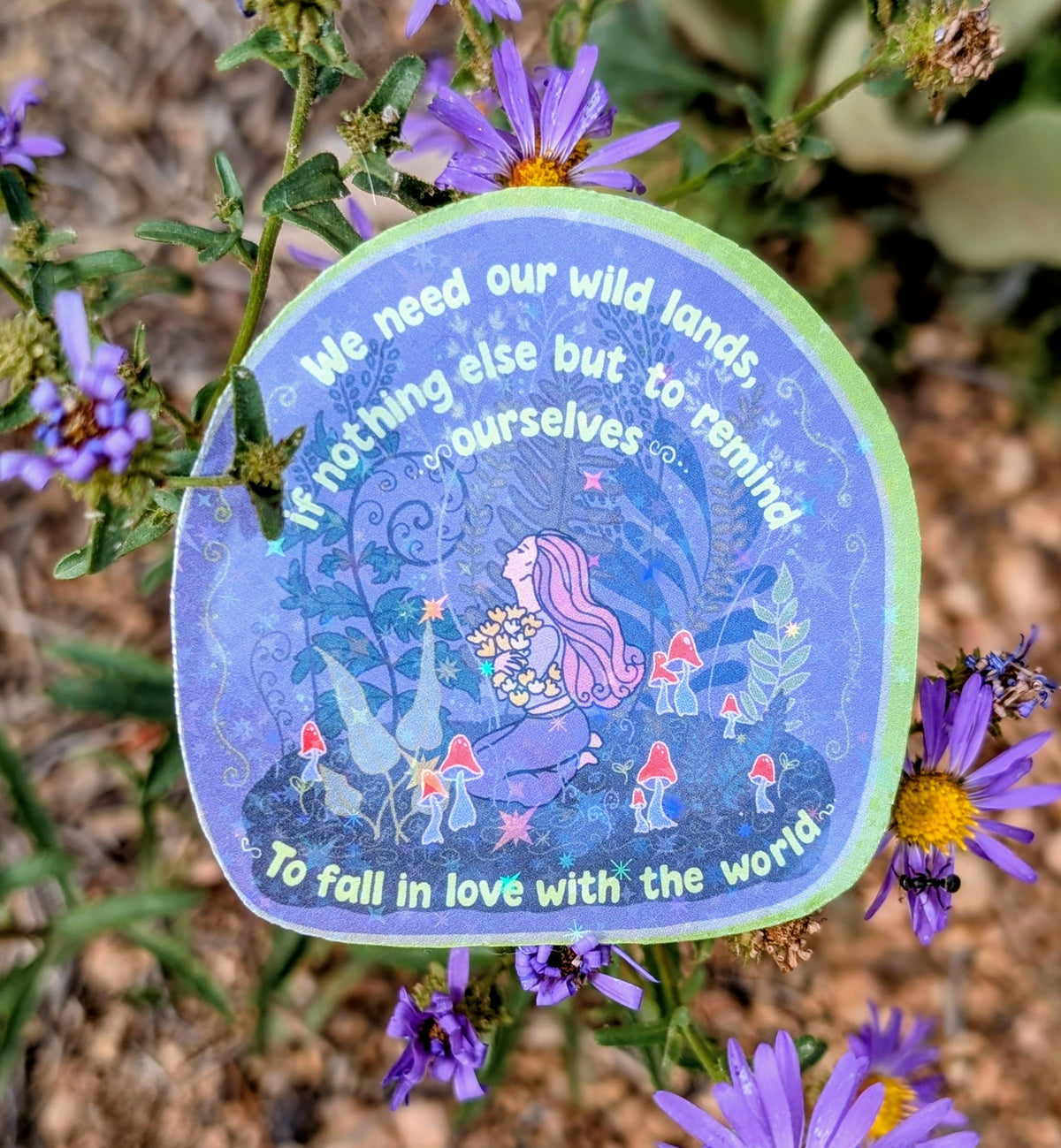 Support Wildland Firefighters, Climate Change, Protect Our Public Lands Glitter Vinyl Sticker, Wild Woman