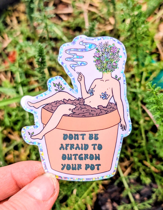 Outgrow Your Pot Feminist Vinyl Sticker