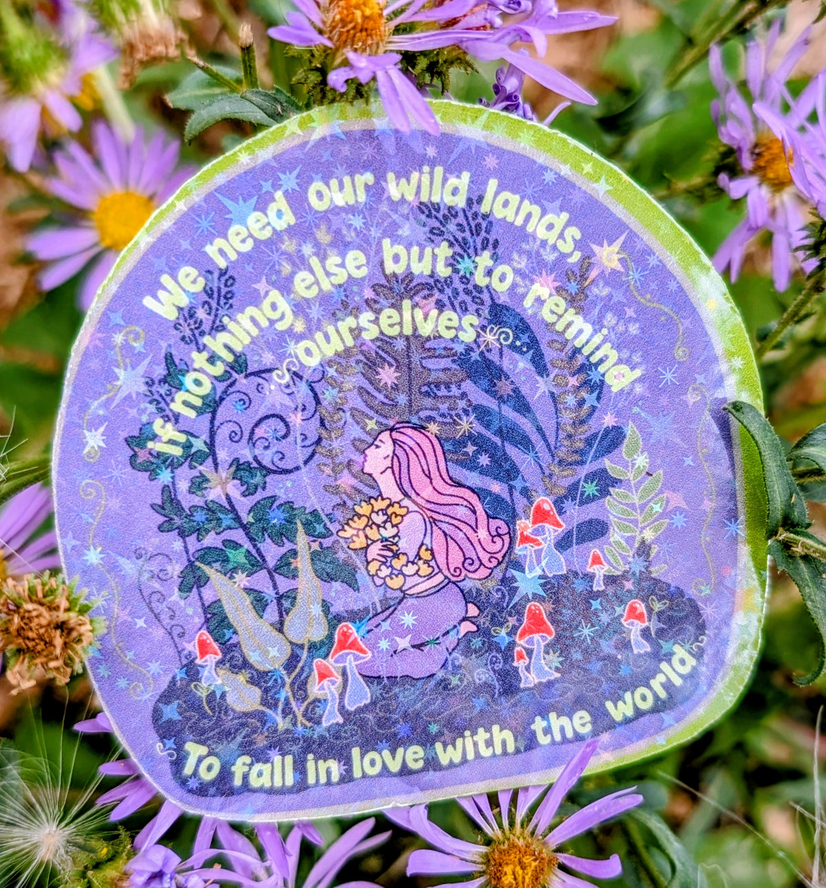 Support Wildland Firefighters, Climate Change, Protect Our Public Lands Glitter Vinyl Sticker, Wild Woman