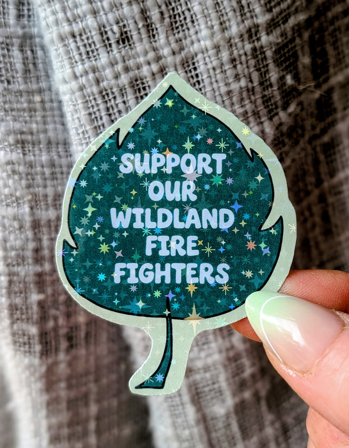 Support Wildland Firefighters, Climate Change, Protect Our Public Lands Glitter Vinyl Sticker