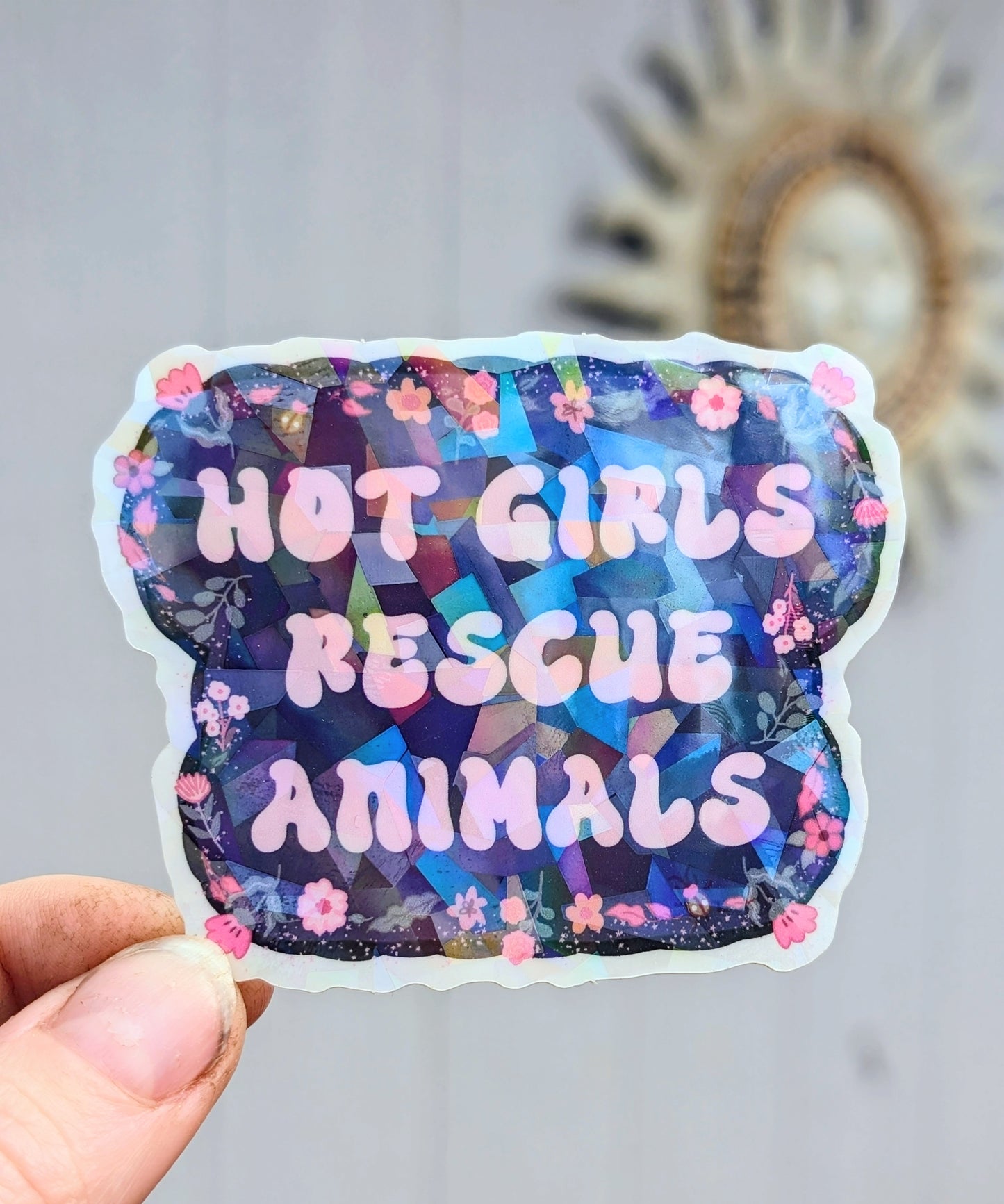 Rescue Animal Feminist Vinyl Sticker
