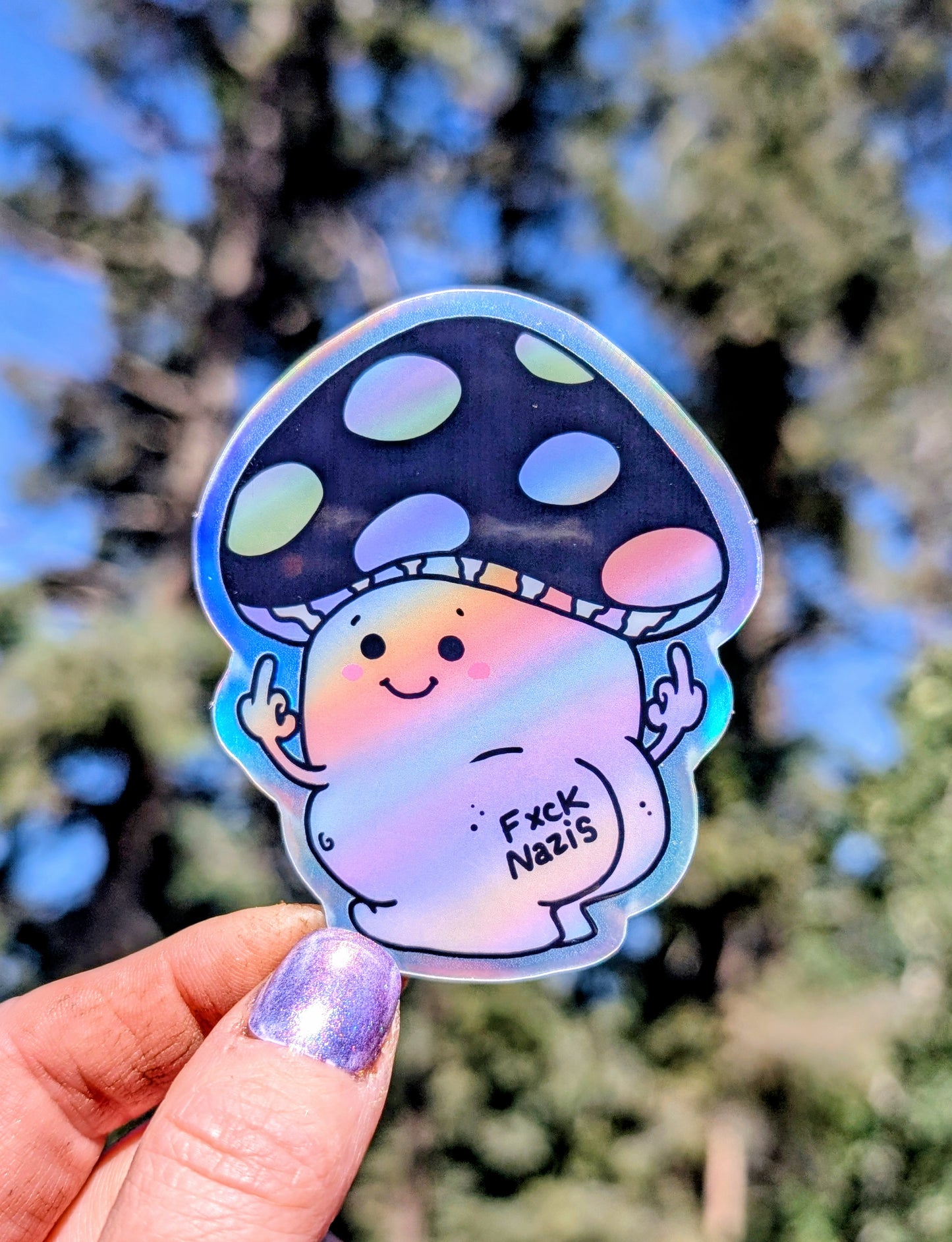Anti-fascist Activist Mushroom Inspirational Feminist Vinyl Sticker
