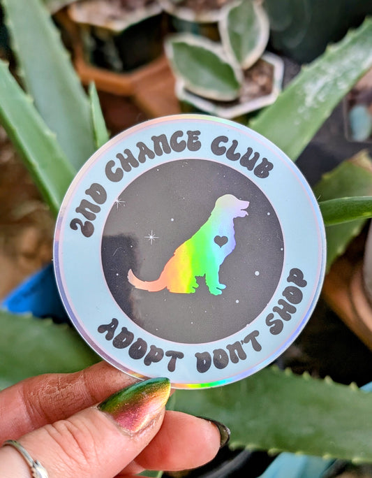 Holographic Vinyl Sticker, Adopt Don't Shop, Foster Animal Fundraiser, All Proceeds Go To Vet Care