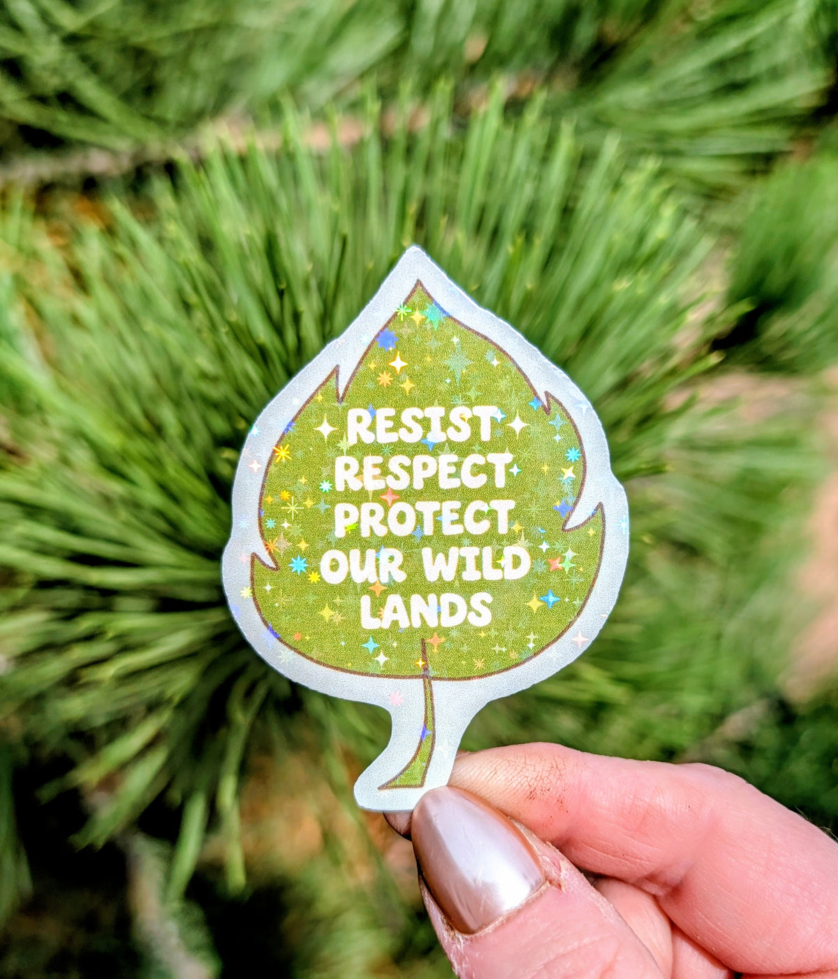 Support Wildland Firefighters, Climate Change, Protect Our Public Lands Glitter Vinyl Sticker