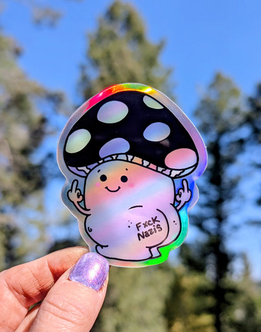 Anti-fascist Activist Mushroom Inspirational Feminist Vinyl Sticker
